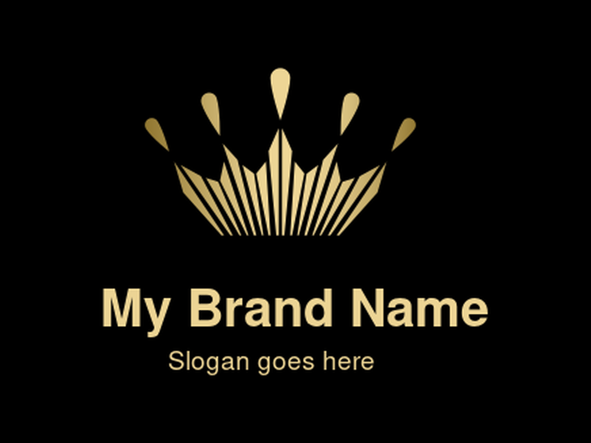 Modern Geometric Gold Crown Logo - Ideal for Luxury Brands, Real Estate, Investment Firms, and High-End Hospitality Seeking a Symbol of Excellence, Prestige, and Strategic Growth